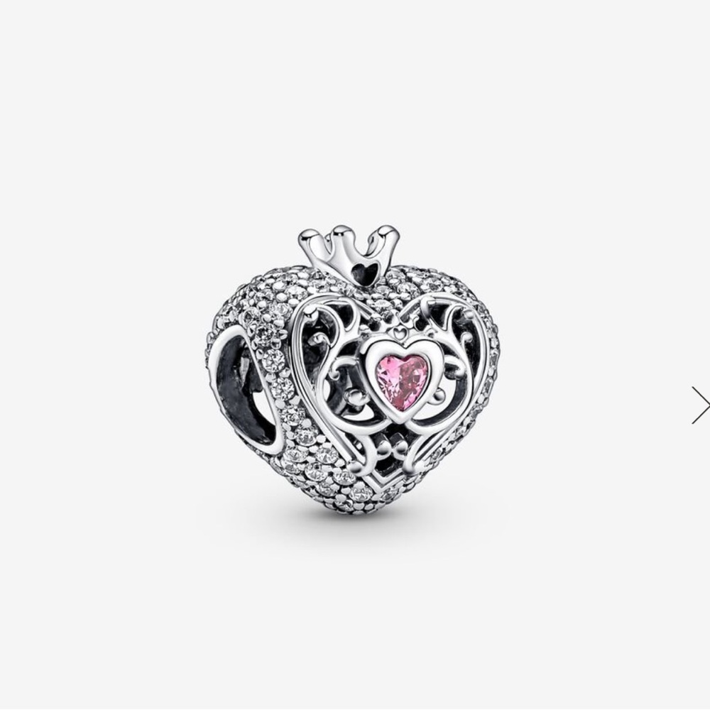 pandora bedazzled pink gem crown charm